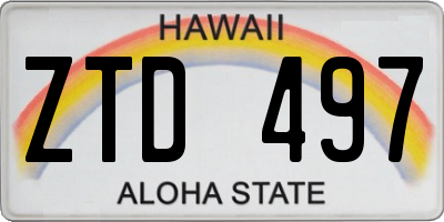 HI license plate ZTD497