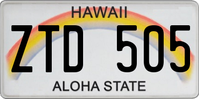HI license plate ZTD505