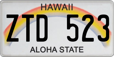 HI license plate ZTD523