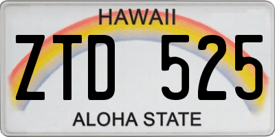 HI license plate ZTD525