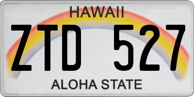 HI license plate ZTD527