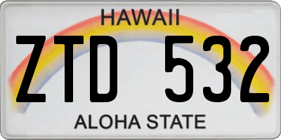 HI license plate ZTD532