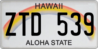 HI license plate ZTD539