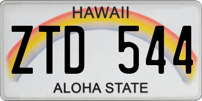 HI license plate ZTD544