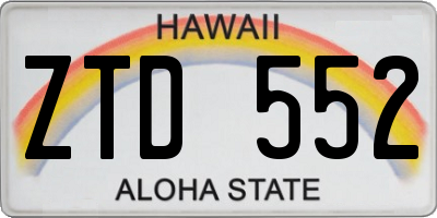 HI license plate ZTD552