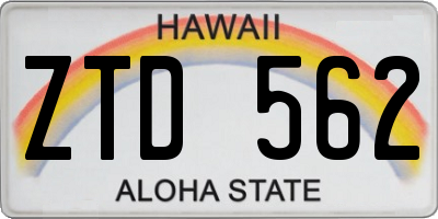 HI license plate ZTD562