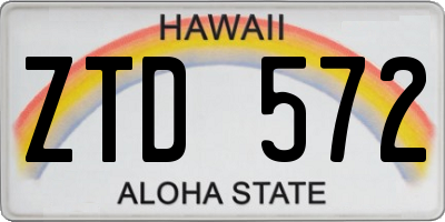 HI license plate ZTD572
