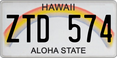 HI license plate ZTD574