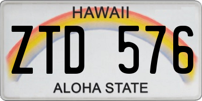 HI license plate ZTD576
