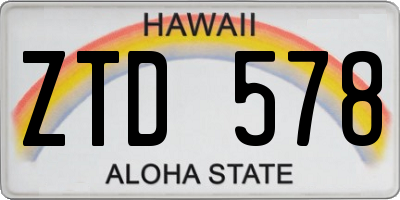 HI license plate ZTD578