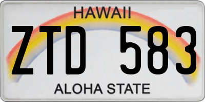 HI license plate ZTD583