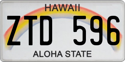 HI license plate ZTD596