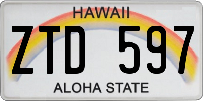 HI license plate ZTD597