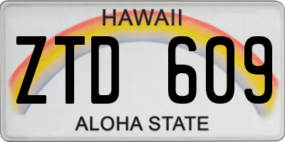 HI license plate ZTD609