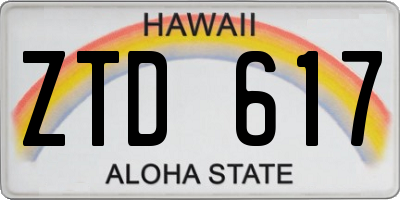 HI license plate ZTD617