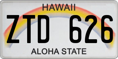 HI license plate ZTD626