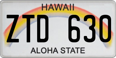 HI license plate ZTD630