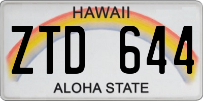 HI license plate ZTD644
