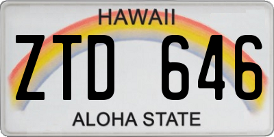 HI license plate ZTD646