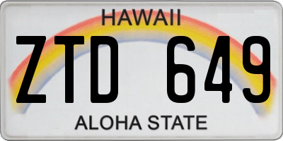 HI license plate ZTD649