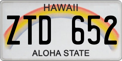 HI license plate ZTD652
