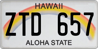 HI license plate ZTD657