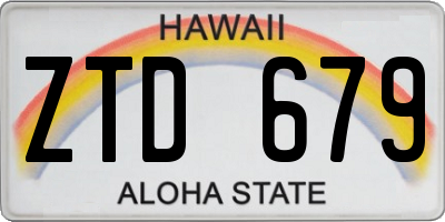 HI license plate ZTD679