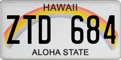 HI license plate ZTD684