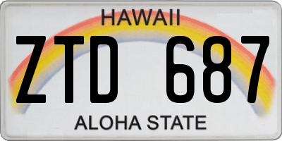 HI license plate ZTD687
