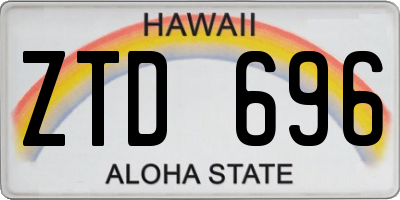 HI license plate ZTD696