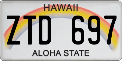 HI license plate ZTD697