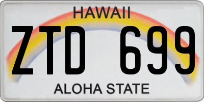HI license plate ZTD699