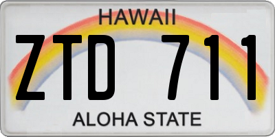 HI license plate ZTD711