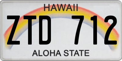 HI license plate ZTD712