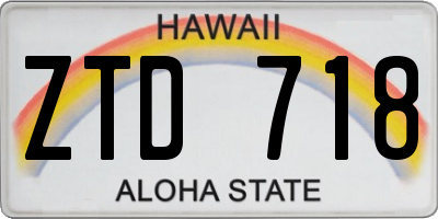HI license plate ZTD718