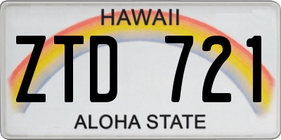 HI license plate ZTD721