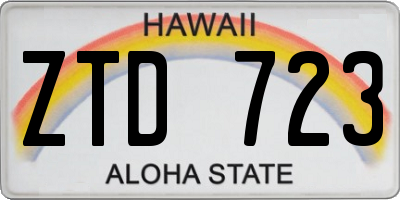 HI license plate ZTD723