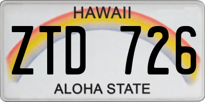 HI license plate ZTD726