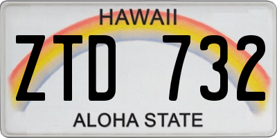 HI license plate ZTD732