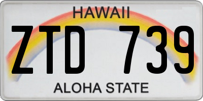 HI license plate ZTD739