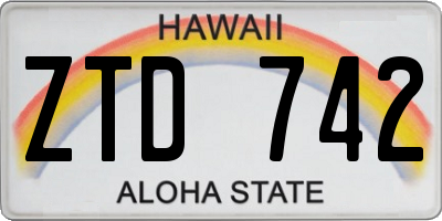 HI license plate ZTD742