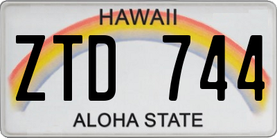 HI license plate ZTD744