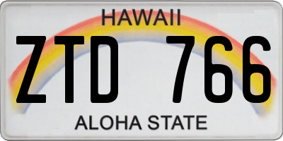 HI license plate ZTD766