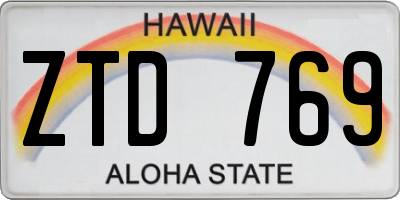 HI license plate ZTD769