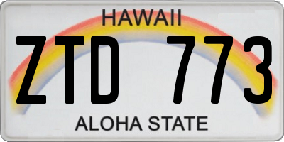 HI license plate ZTD773