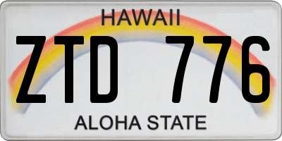 HI license plate ZTD776