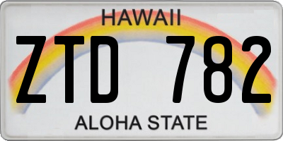 HI license plate ZTD782