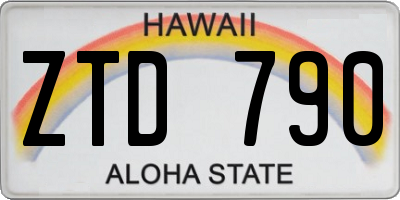 HI license plate ZTD790