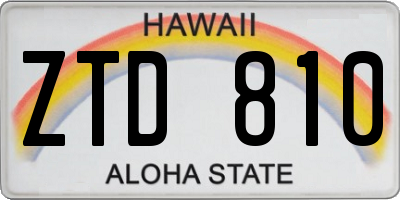 HI license plate ZTD810