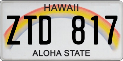 HI license plate ZTD817